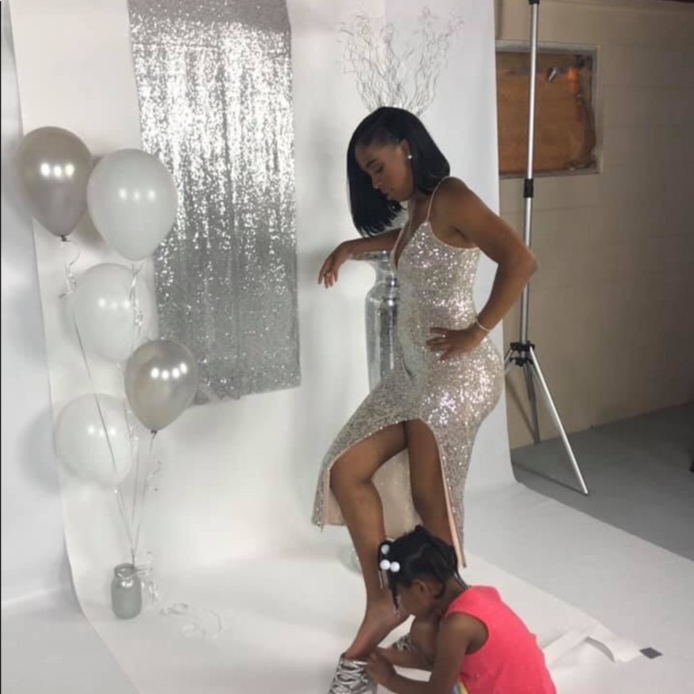 Sliver shinny sparkles dress